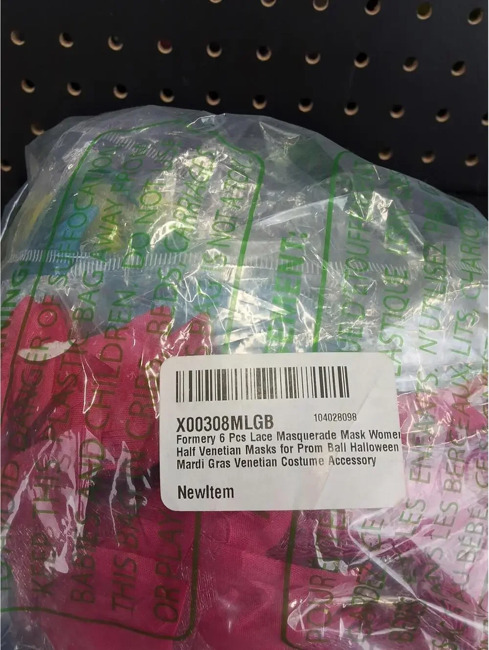6 Pcs Colorful Lace Masquerade Masks for Prom & Costume